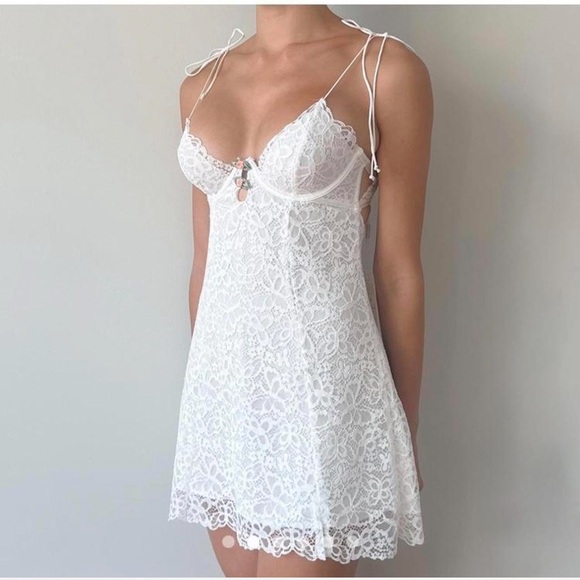 For Love And Lemons Other - For Love & Lemons Creamsicle White Lace Dress